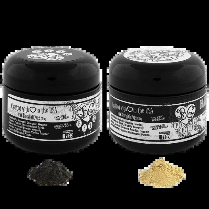 2oz Black Gold Powder 2 Pack (1 Black – 1 Blonde) by Black Gold Pets