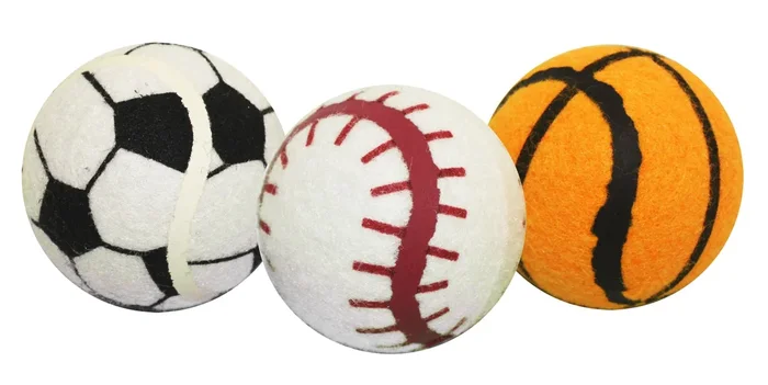 3-pk Tennis Sports Balls, 2.5″, Assorted