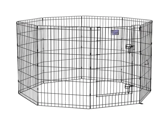36″ MidWest Black Exercise Pen with Door
