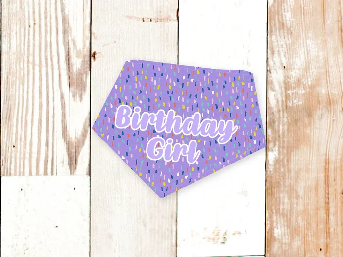 “Birthday Girl” Lavender Dog Bandana