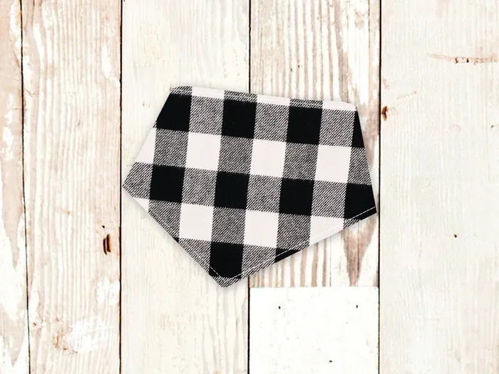 “Black Buffalo Plaid FLANNEL” Dog Bandana
