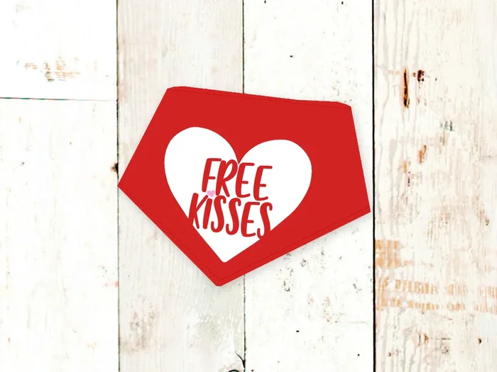 “Free Kisses” Dog Bandana
