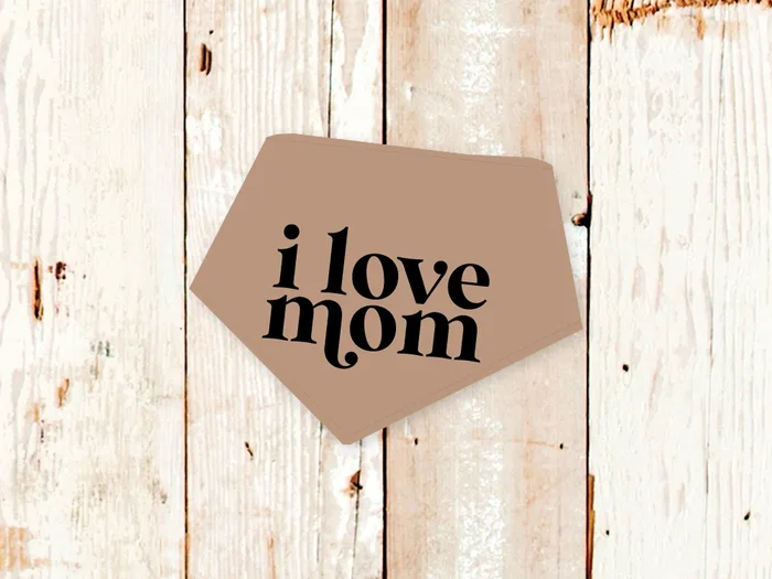 “I Love Mom” Dog Bandana