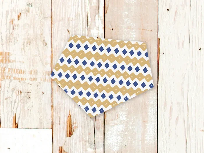 “Winter Blue and Gold” Dog Bandana