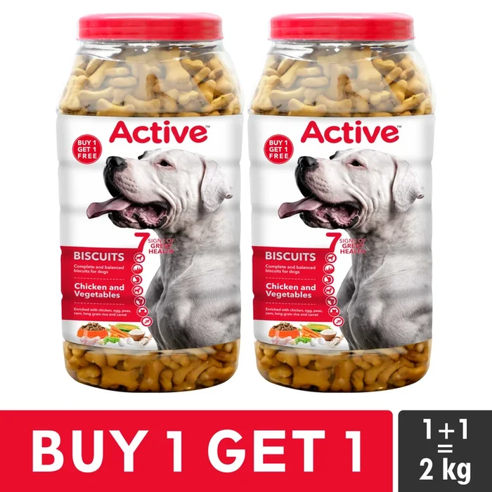 Active Chicken Flavour Biscuit Dog Treats (Buy 1 Get 1)
