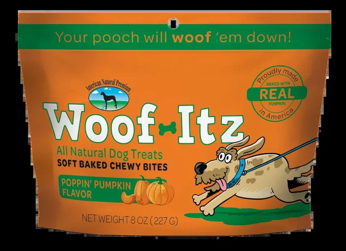 American Natural Premium Woof-Itz Poppin’ Pumpkin Dog Treat