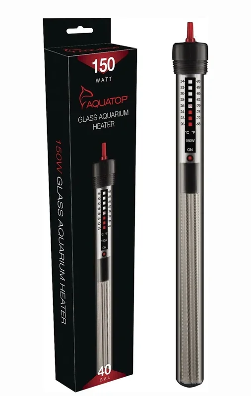 Aquatop Submersible Glass Aquarium Heater, 150-watt