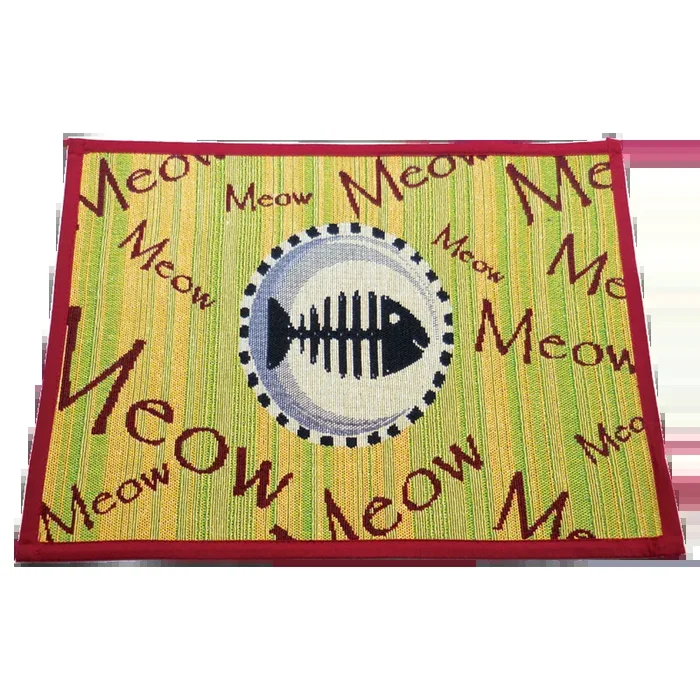 Arlee Pet Products Meow Meow Tapestry Bowl Mat