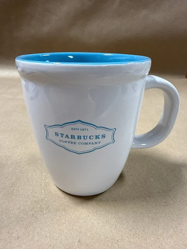 (B) Starbucks Abbey Coffee Mugs Blue And White — 2006 / 2 Available / *** PRICED INDIVIDUALLY ***