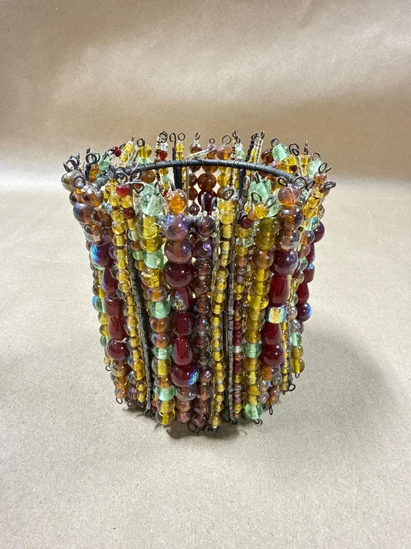 Beaded Candle Votive Holder