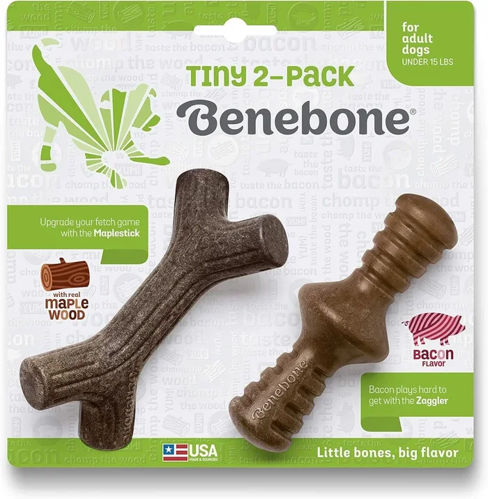 Benebone Tiny Maplestick/Zaggler 2-Pack, Dog Toy