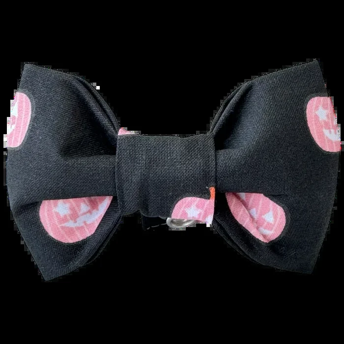 Black and Pink Pumpkins Dog Bow Tie – 1083