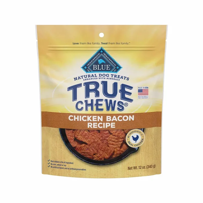Blue Buffalo True Chews Premium Natural Dog Treats, Chicken and Bacon 12 oz. bag