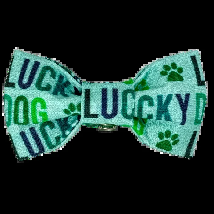 Blue/Green Lucky Dog Dog Bow Tie – 1026