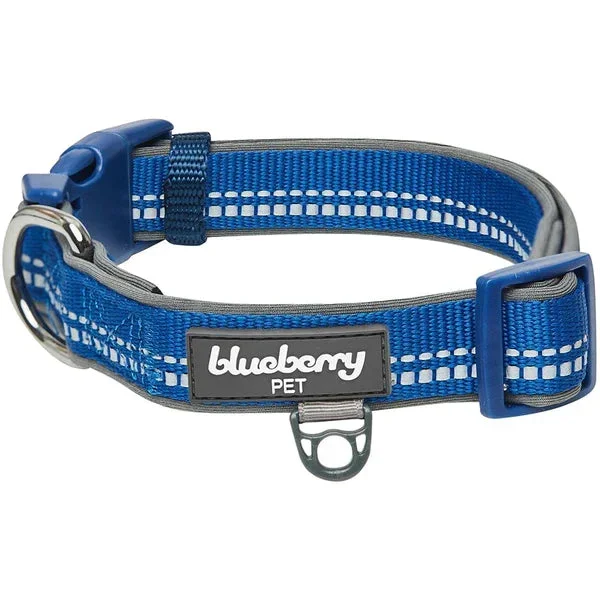 Blueberry Pet – Navy | 3M Reflective Neoprene Padded Dog Collar