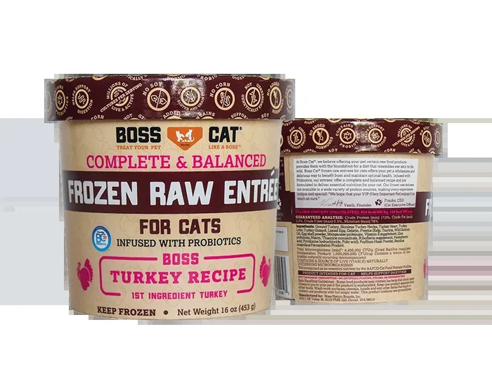 Boss Cat® Complete and Balanced Raw Entrée Deli Cups Turkey Entree