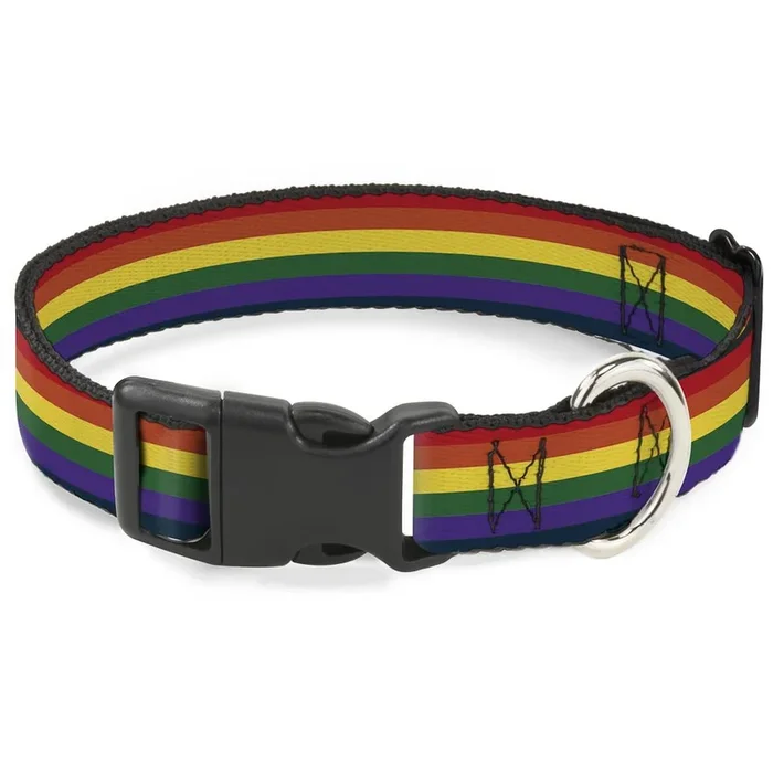 Buckle Down – Dog Collar Nylon Adjustable Rainbow Print
