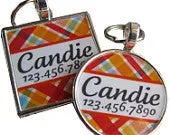 Candy Plaid Dog License Tag