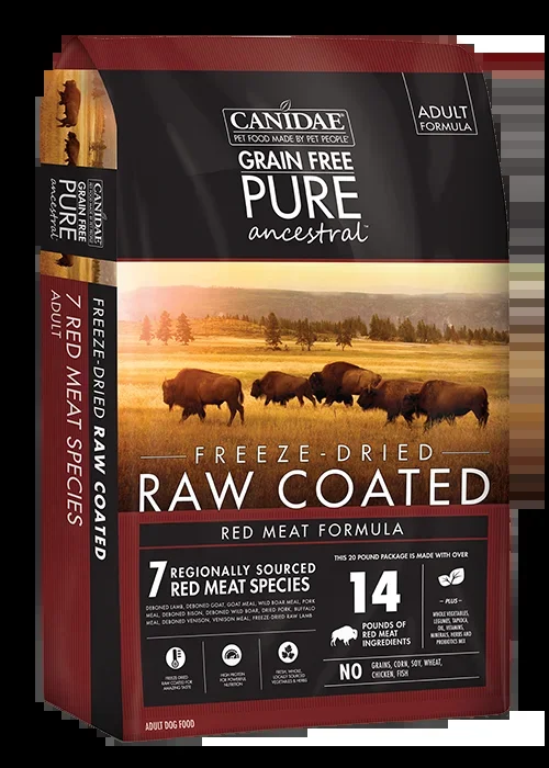 Canidae PURE Ancestral Grain Free Red Meat recipe with Lamb, Goat, & Wild Boar Raw Coated Dry Dog Food
