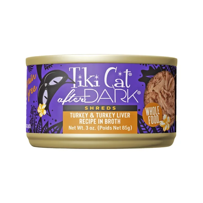 Canned Cat Food – AFTER DARK SHREDS – Turkey & Turkey Liver Recipe in Broth