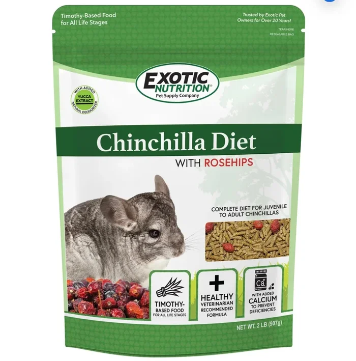 CHINCHILLA DIET W ROSE HIPS CHINCHILLA FOOD 2 lbs