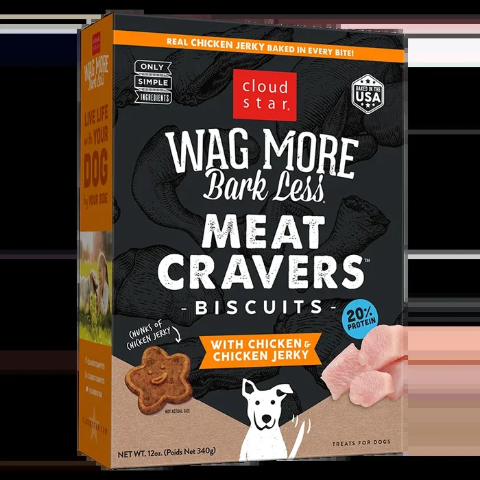 Cloud Star Wag More Bark Less Meat Cravers Biscuits Chicken & Chicken Jerky for Dogs