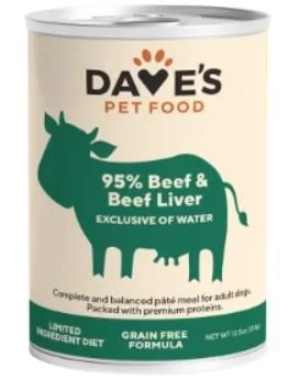 DAVE’S PET FOOD DOG 95% PREMIUM BEEF LIVER 12.5OZ