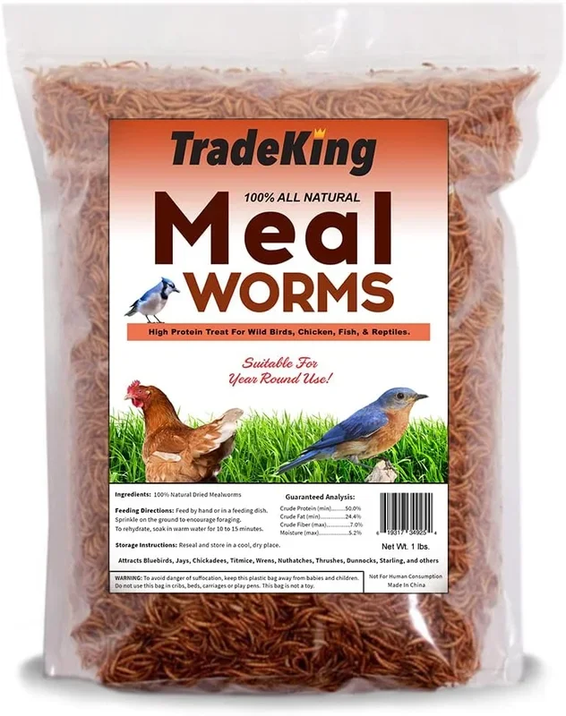Dried Mealworms for Wild Birds, Chickens, Fish, & Reptiles