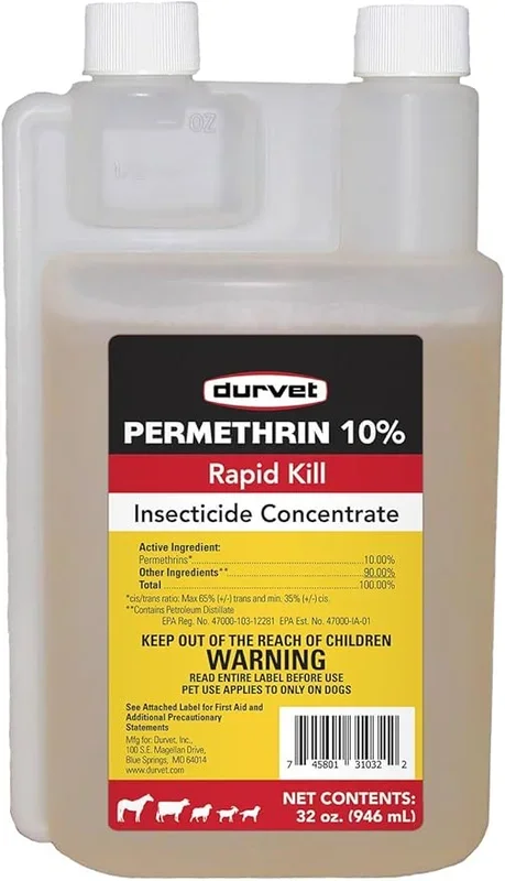 Durvet Permethrin 10% Rapid Kill Insecticide Concentrate – 32 oz