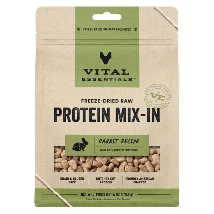 Freeze Dried Dog Food Topper, PROTEIN MIX-IN, Rabbit Recipe – Mini Nibs