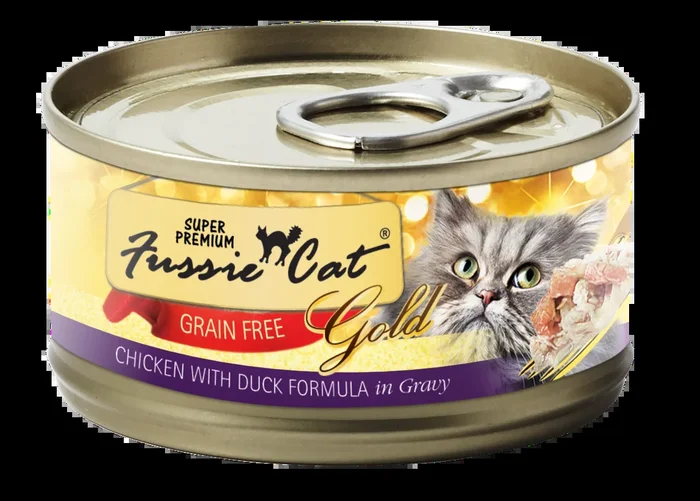 Fussie Cat Gold Chicken, Duck, & Gravy Wet Cat Food, 2.82-oz Case of 24