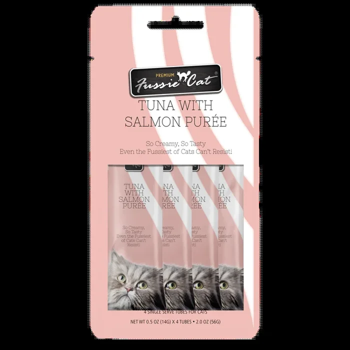 Fussie Cat Tuna with Salmon Puree Canned Cat Treat Food Topper