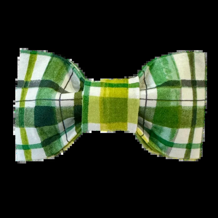 Green Plaid Dog Bow Tie – 1027