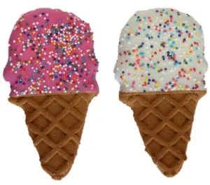 Hand Decorated Ice Cream Cone Cookie by Preppy Puppy