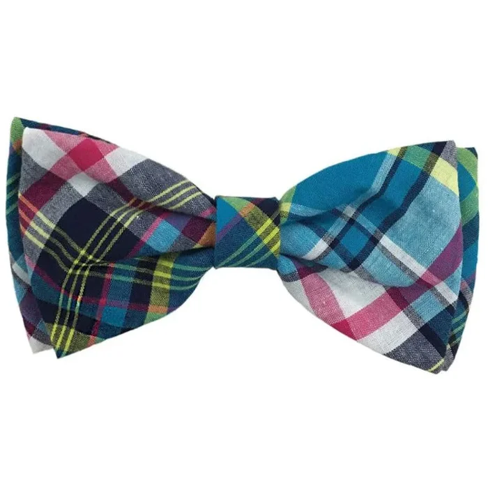 Huxley & Kent – Blue Madras Bow Tie