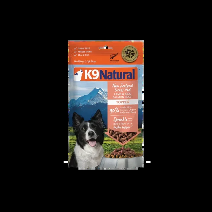 K9 Natural Freeze Dried Dog Food Topper – Lamb & King Salmon – 3.5oz Pouch