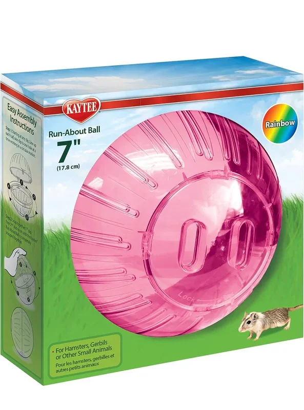 Kaytee 7″ pink Color Run-About Exercise Ball for Pet Hamsters & Gerbils
