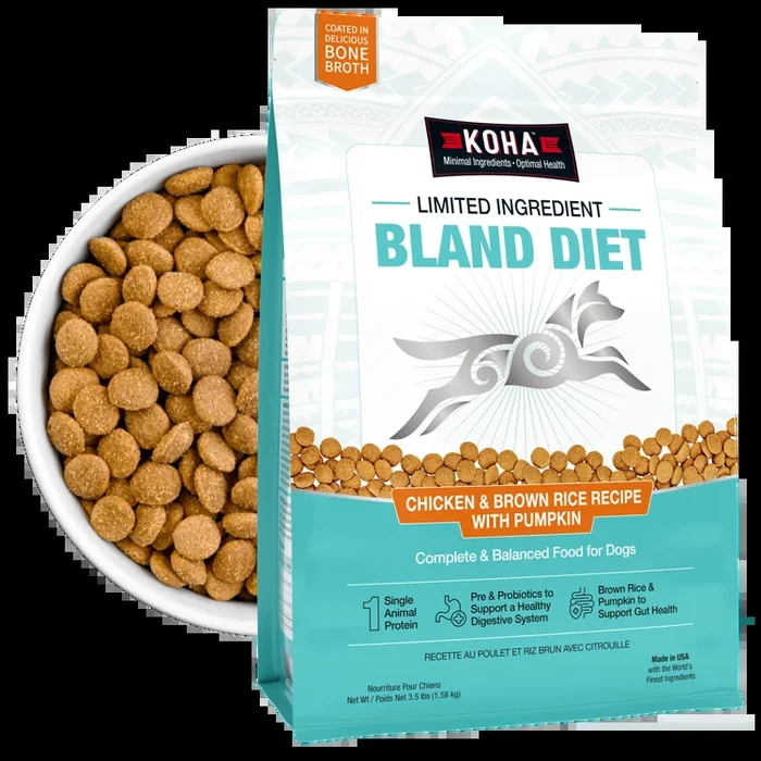 Koha Limited Ingredient Dry Bland Diet Chicken & Brown Rice Recipe with Pumpkin for Dogs