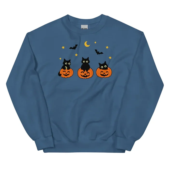 Kooky Cats & Pumpkins Crewneck Sweatshirt