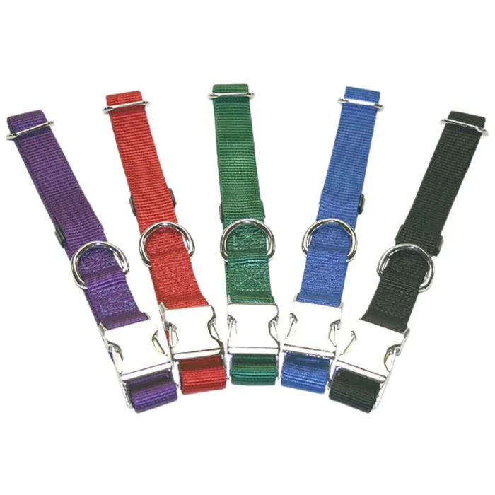 Leather Brothers – Collar Nylon Adjustable With Metal Buckle Large 1″