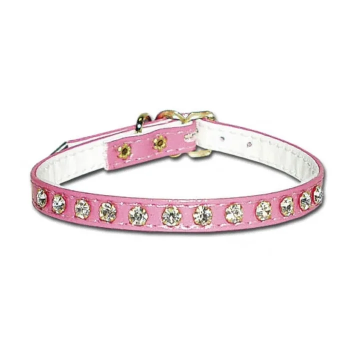 Leather Brothers – Collar Vinyl With Rhinestones Black