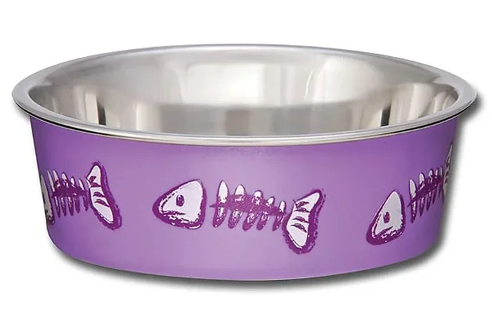 Loving Pets Bella Bowl Fish Skeleton Design – Lilac