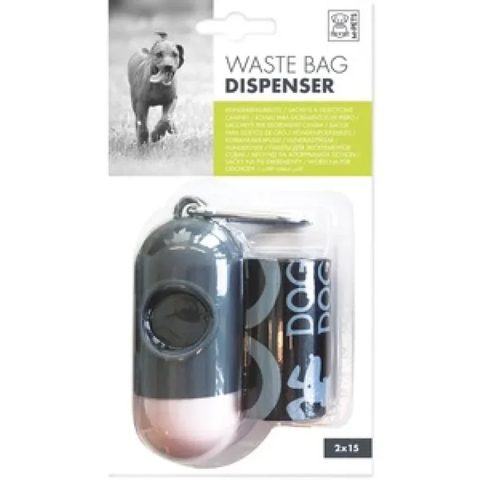 M Pets Waste Bag Dispenser for Dogs (Black/Pink)