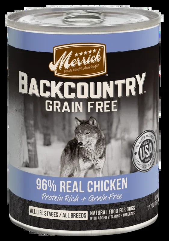 Merrick Backcountry Grain Free Backcountry 96% Chicken Recipe Canned Dog Food