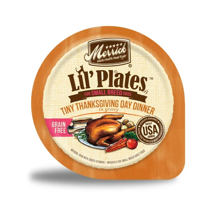 Merrick Lil’ Plates Adult Small Breed Grain Free Tiny Thanksgiving Day Dinner Canned Dog Food