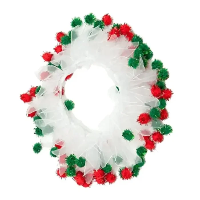 Midlee – Christmas Pom Pom Wreath Dog Collar