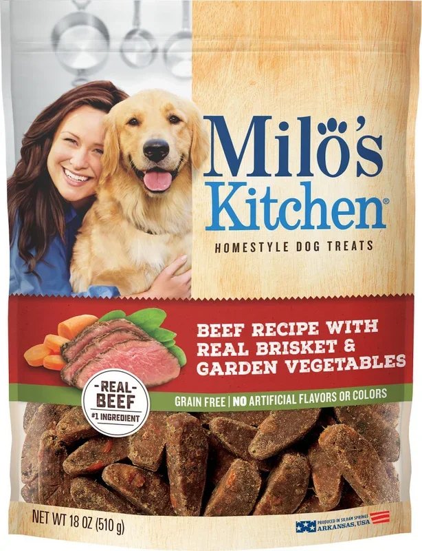 Milo’s Kitchen Grain Free Beef Recipe with Brisket & Garden Vegetables Soft and Chewy Dog Treats