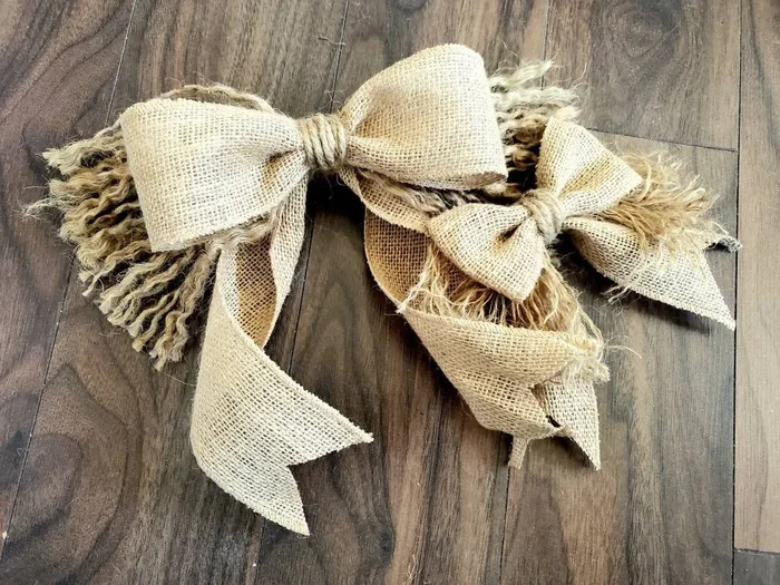 Multi-Pack of Burlap and Fringe Bows – Perfect for Decorating Your Home or Event!