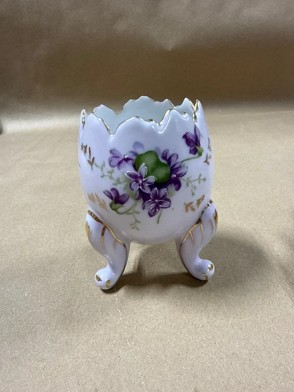 Napco Purple Floral Footed Vase / 2 Available // **** PRICED INDIVIDUALLY ***