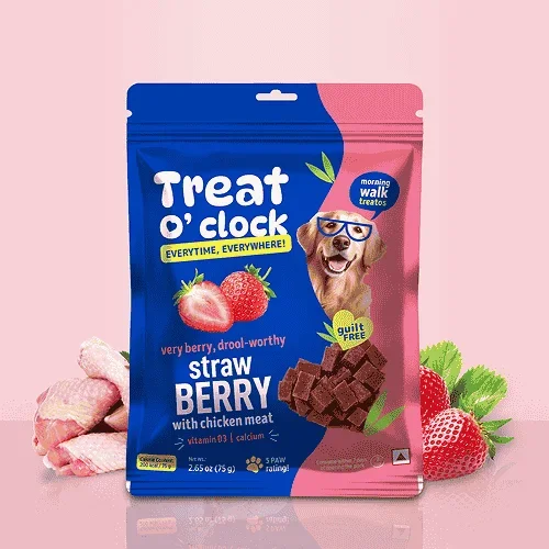 Natural Remedies Treat O’Clock Strawberry with Chicken Meat Treats for Dogs